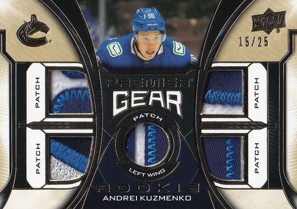 patch RC karta ANDREI KUZMENKO 22-23 UD Premier Gear Rookie Patch /25